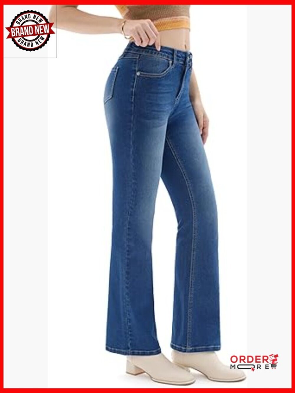 High Rise Bootcut Stretch Jeans 4 Inseams Petite